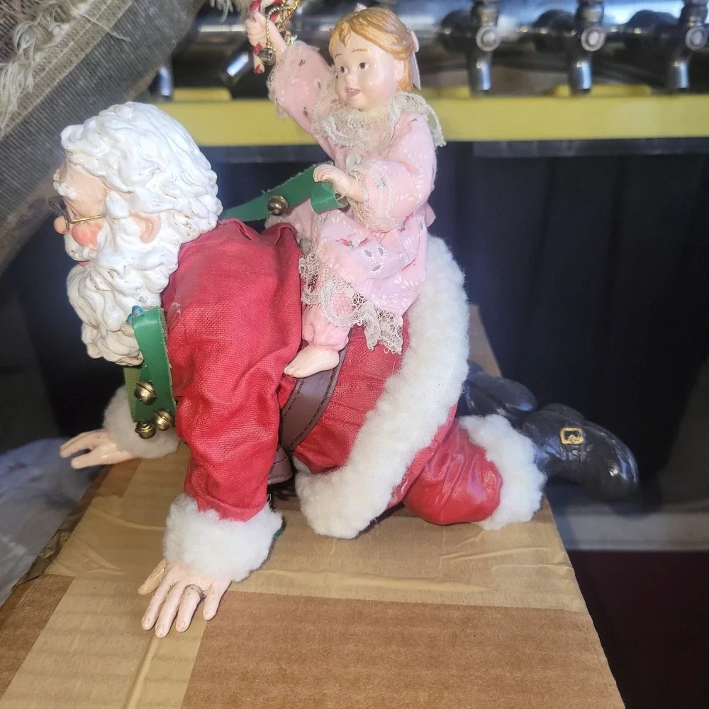 Kurt S Adler Granpa Santa Piggy Back Figurine Fabriche Marjorie Rothberg